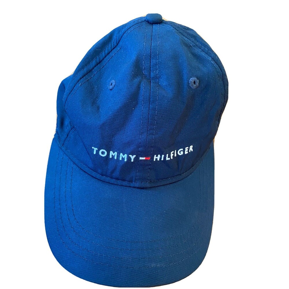 NWOT Tommy Hilfiger Flag Logo Navy Blue Adjustable Cap Hat Gorpcore Nautical Red